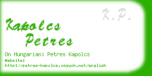 kapolcs petres business card